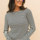 Easy Does It Stripe Tee | Black