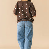 Polka Dot Party Cardi | Brown White
