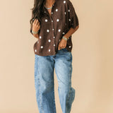 Polka Dot Party Cardi | Brown White