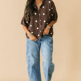 Polka Dot Party Cardi | Brown White