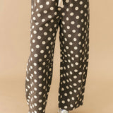 Polka Dot Barrel Pant | Brown Cream