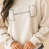 Horse Bit Crew Sweatshirt | Beige