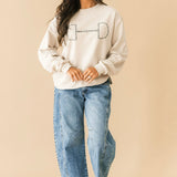 Horse Bit Crew Sweatshirt | Beige
