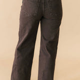 Meg High Rise Wide Leg Jean | Chocolate