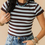 Stripe Baby Top | Brown Blue