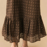 Jessi Eyelet Maxi Dress | Brown