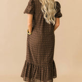 Jessi Eyelet Maxi Dress | Brown