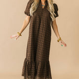 Jessi Eyelet Maxi Dress | Brown