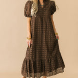 Jessi Eyelet Maxi Dress | Brown