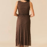 Brown Sugar Lace Midi Dress
