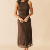 Brown Sugar Lace Midi Dress