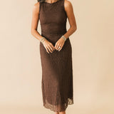 Brown Sugar Lace Midi Dress