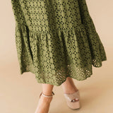 Jessi Eyelet Maxi Dress | Olive