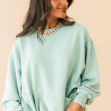 Slow It Down Pullover | Aqua