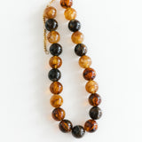 Ava Chunky Beaded Necklace | Brown Mix