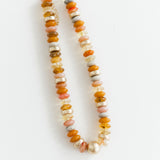 Tobie Beaded Disc Necklace | Tan Mix