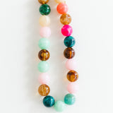 Dora Chunky Beaded Necklace | Pink Mix