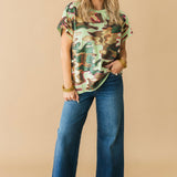 Sequin Mint & Brown Camo Tee | Queen Of Sparkles