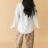 Polka Dot Barrel Pant | Brown