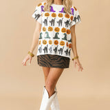 White Pumpkin, Cat & Witch Hat Tee | Queen Of Sparkles