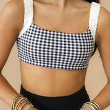 Scrunched Strap Sports Bra | Black