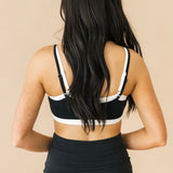 Double Layer Banded Sports Bra | Black