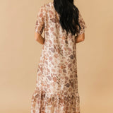 Sheer Overlay Floral Maxi Dress | Taupe
