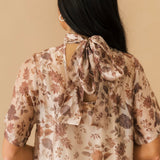 Sheer Overlay Floral Maxi Dress | Taupe