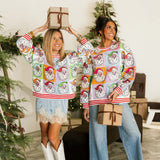 Checkered Santa Sweatshirt | Queen Of Sparkles X Lexi Jade's