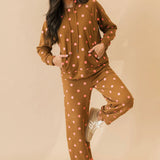 Moxie Polka Dot Hoodie | Rust Pink