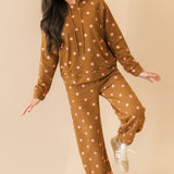Moxie Polka Dot Hoodie | Rust Pink