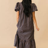 Changing Seasons Midi Dress | Brown Navy