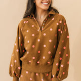 Moxie Polka Dot Collared SS | Rust Pink