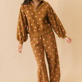 Moxie Polka Dot Collared SS | Rust Pink