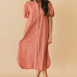 Crisp Air Stripe Midi Dress
