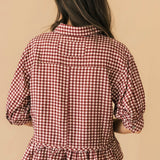 Bailey Gingham Button Top | Red Bean
