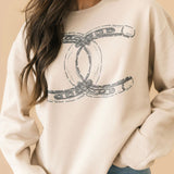 Horseshoe Sweatshirt W/ Stones