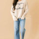 Horseshoe Sweatshirt W/ Stones