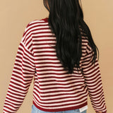 Fall Feels Stripe Cardigan | Wine Pink