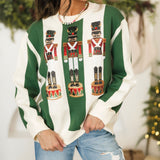 Green & Ivory Striped Nutcracker Sweater | Queen Of Sparkles