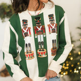 Green & Ivory Striped Nutcracker Sweater | Queen Of Sparkles