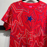 Red, White & Blue Groovy Star Midi Tee Dress | Queen Of Sparkles