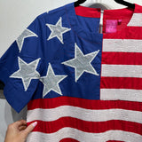 American Flag Cotton Short Sleeve Dress | Queen Of Sparkles