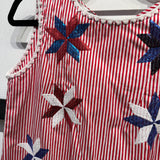 Red & White Stripe Pinwheel Tie Dress | Queen Of Sparkles
