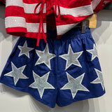 Blue & White Cotton Star Short | Queen Of Sparkles