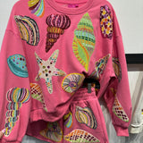 Pink Multi Shell Sweatshirt | Queen Of Sparkles