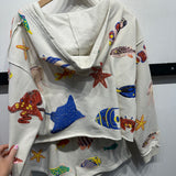 Neutral Multi Under The Sea Creature Hoody Sweatshirt | Queen Of Sparkles
