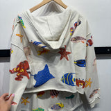 Neutral Multi Under The Sea Creature Hoody Sweatshirt | Queen Of Sparkles