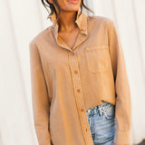 Classic Button Down Top | Camel