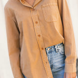 Classic Button Down Top | Camel